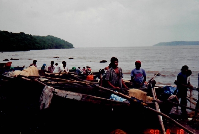 Traditional indian boats and fishermans 1990